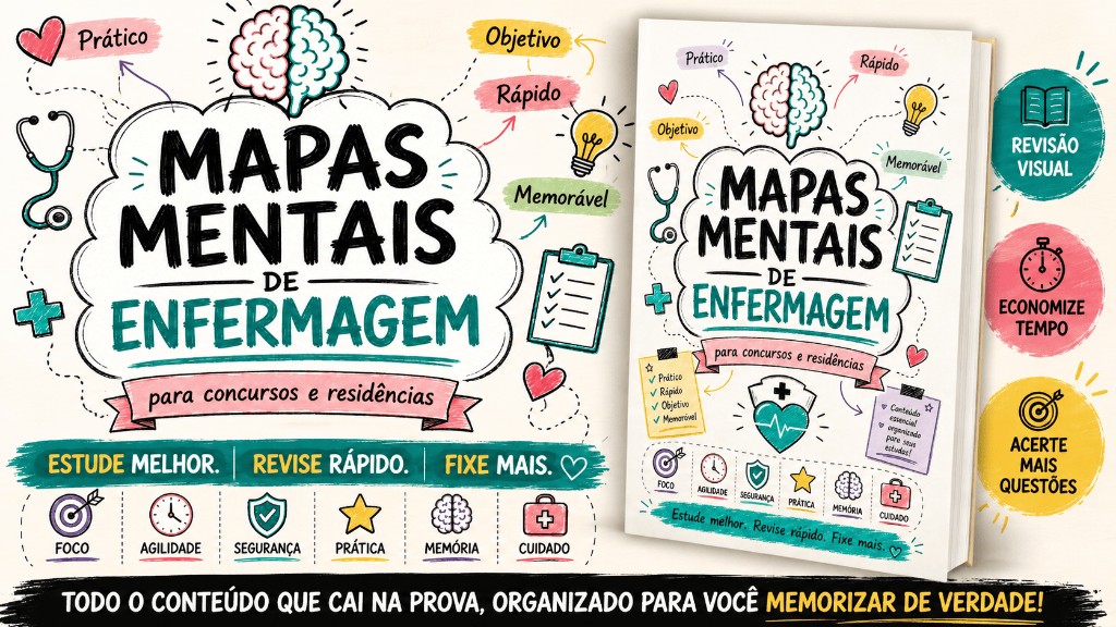 Banner oficial — Mapas Mentais de Enfermagem para concursos e residências