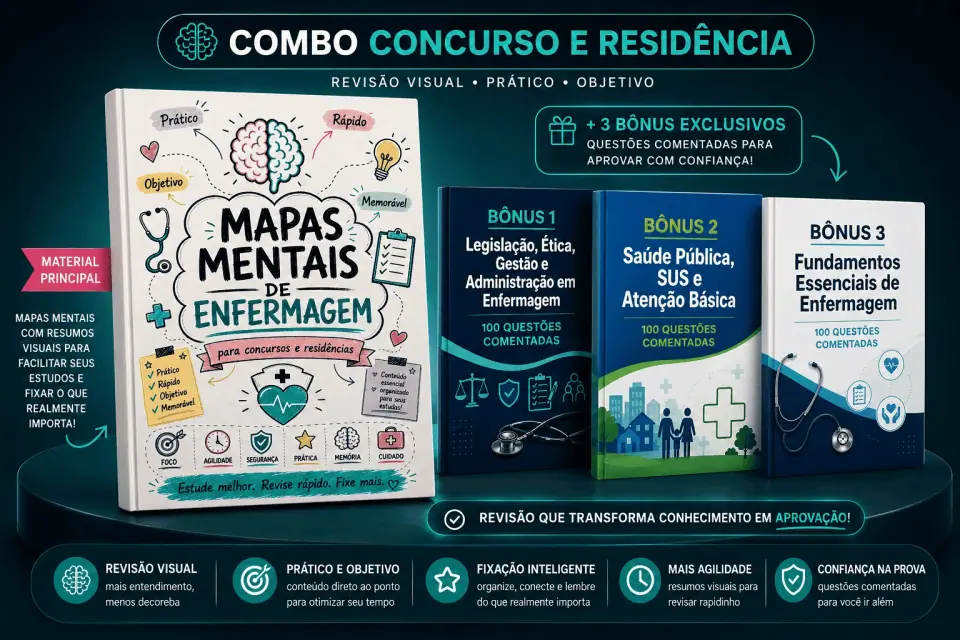 Mockup do Combo Concurso e Residência da Enfermagem Simplificada